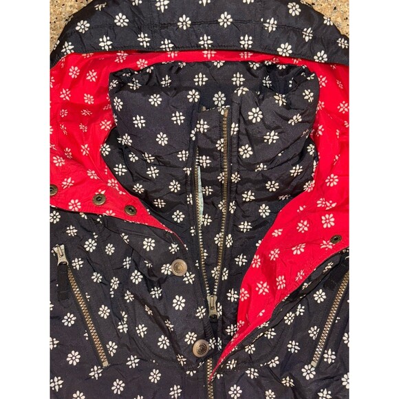 Obermeyer Juniors Navy Blue Floral Print Ski Jacket Size 16 - Picture 3 of 8